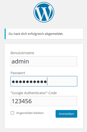2FA Anmeldung im WordPress