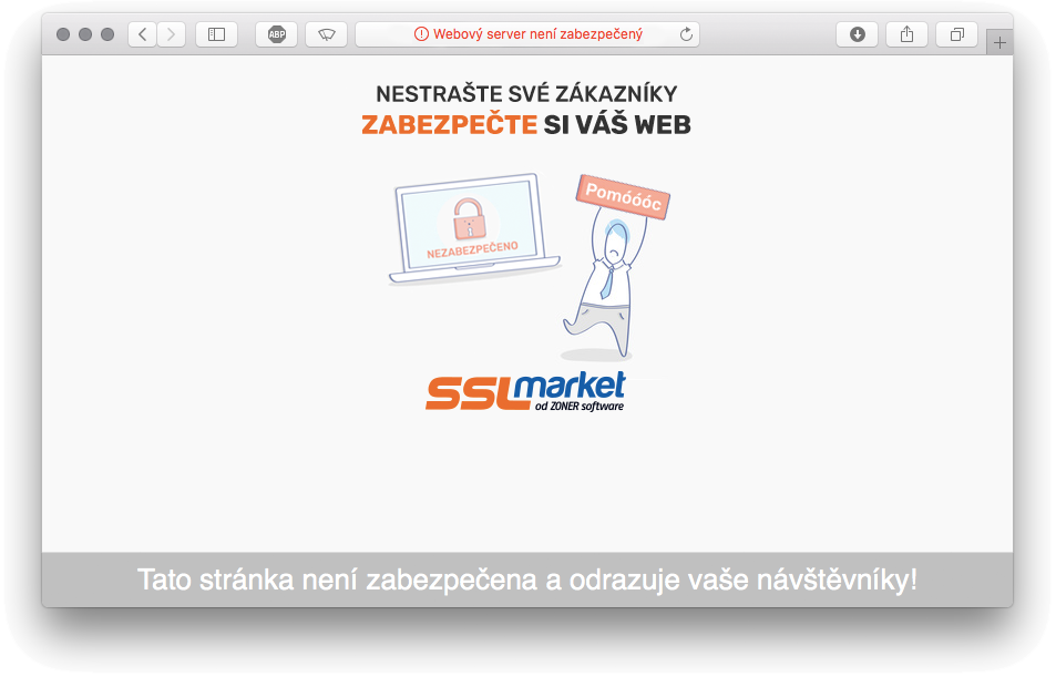 Eine nicht abgesicherte Webseite ohne HTTPS erschreckt die Besucher.